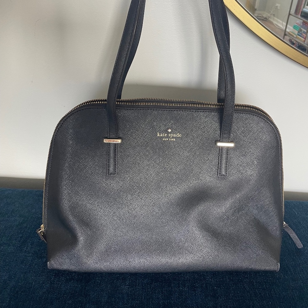 kate spade Patterson Drive Large Dome Black Leather Purse